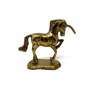 Vintage | MCM Small Brass Unicorn Figurine